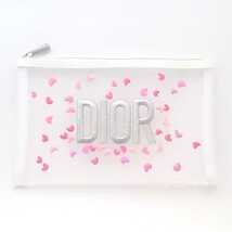 新品未使用 大人気 DIOR 正規ノベルティ ホワイト 花びら メッシュポーチ 小物入れ クリスチャン ディオール シルバー ファスナー 非売品_画像1