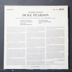 【米オリジナル】DUKE PEARSON 両溝 MONO盤 RVG刻印 TENDER FEELIN'S デュークピアソン BLUE NOTE 名盤 完オリの画像2