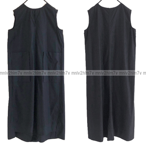 [ Abahouse du vi net ] solid big pocket no sleeve One-piece dark navy long One-piece Abahouse Devinette