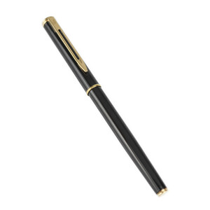 超美品 WATERMAN ウォーターマン 万年筆 ペン先 18K 750 ブラック ゴールド 筆記用具 ペン先EF キャップ式 【本物保証】