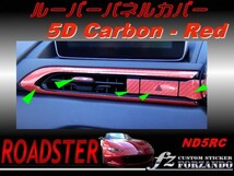 ロードスター ND系 ルーバーパネルカバー　５Ｄカーボン調　赤_画像1