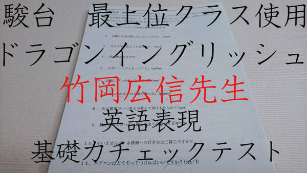 駿台　竹岡広信先生　英語表現 基礎力チェックテスト　最上位クラス使用　駿台　鉄緑会　河合塾　東進　東大京大　Z会