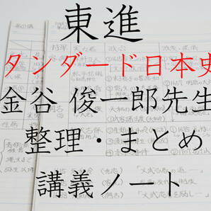 東進　金谷 俊一郎先生　通期　スタンダード日本史B　整理・まとめ　講義ノート集　東大　駿台