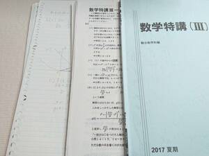 駿台　杉山義明先生　最新年度対応夏期　数学特講Ⅲ　テキスト・プリント・板書ノート　東大　医学部　河合塾　駿台　鉄緑会