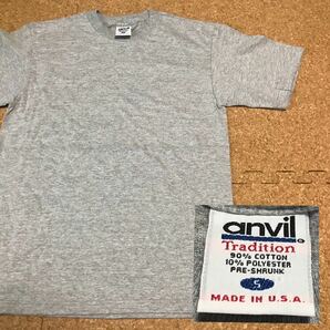 Sサイズ 新品【USA製・デッドストック】 00s アンビル anvil Tシャツ 5.4oz 霜降りグレー 無地 アメリカ製 チャンピオン 希少 ヴィンテージ