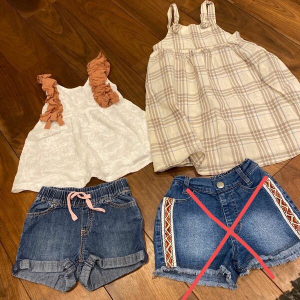 ショートパンツ　babygap チェックワンピース チュニック　フリル　90