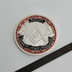  Freemason red black silver coin ilmi nati pillar mid secret society financing coin replica series memory gift A294