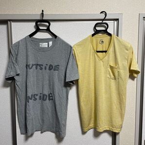 Tシャツ2枚セット ①マークゴンザレス グレー Tシャツ & ②クイックシルバー 薄黄色 Tシャツ