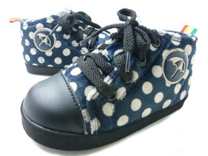  new goods A perm - baby shoes 116 navy blue 13cm width fastener l