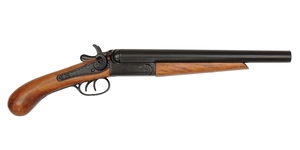 DENIX Spain No.1114 Double-barrel pistol USA1868 year made. reissue ornament gun total length :52.5cm 1834gr.