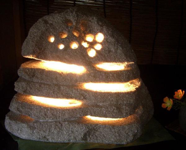 Koga Stone Interior Light 0031 Iluminación Lámpara de iluminación indirecta única hecha a mano, muebles, interior, iluminación, soporte de suelo