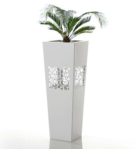 イタリア製 デザインプランター ポク ホワイト Pok インテリア デザイナーズ 植木鉢 鉢カバー アルミ BYSTEEL バイスチール