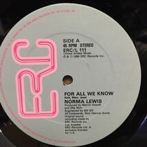 【12'】 NORMA LEWIS / FOR ALL WE KNOW_画像2