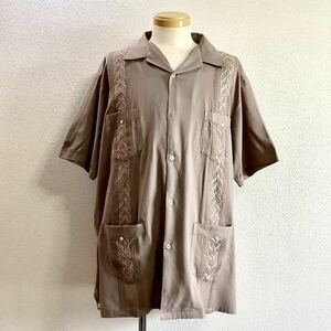 【グッドカラー】ビッグサイズ！90s Cubavera キューバベラ Cuba Shirt キューバシャツ XXXL 刺繍 オープンカラーシャツ 開襟シャツ 古着