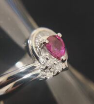 【質屋 尾張屋商店 東京】 ☆仕上済☆ Pt900 ルビーダイヤモンドレディースリング #9.5 0.27ct 0.23ct_画像6