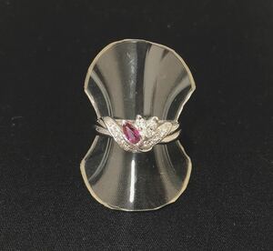 【質屋 尾張屋商店 東京】 ☆仕上済☆ Pt900 ルビーダイヤモンドレディースリング #12 0.19ct 0.20ct