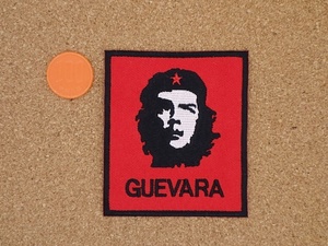 【Ｌサイズ】アイロンワッペン NO.1619 チェ・ゲバラ キューバ 革命 ＣＨＥ ＧＵＥＶＡＲＡ アップリケ 【郵便定形】