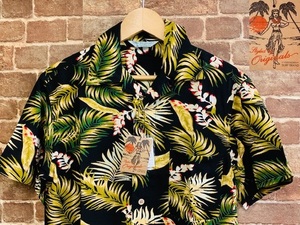 ★表記L/新品！レーヨン100%.HAWAIIAN SURF BRAND.花柄.ハワイアンアロハシャツ.総柄.ルード系ロックバイカー西海岸カリフォルニアスタイル