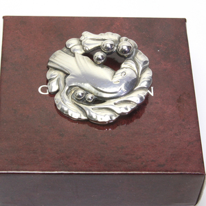  George Jensen 123 brooch dove bird sill Barbeau ruGEORG JENSEN case 