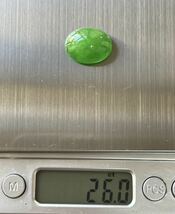 海麗　大粒　天然翡翠裸石 アイスジェイダイト カボションルース　高級jewelryジュエリーオーダーメイド用 綺麗な緑色 重さ26.0ct MIRE1130_画像9