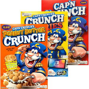 アメリカのシリアルは甘くて美味しい！ コーンとオーツ麦！Cap'n Crunch キャプテンクランチ コーン＆オーツ 　選べる3個