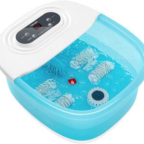 足湯 用 フットバス マッサージャー 足湯器 足浴 バケツ 温度調節 保温機能 バブル機能 ブルー