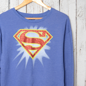 MT1531 スーパーマン SUPERMAN ロンTシャツ レディース M 肩幅57 映画 DC COMIC メール便可 xq