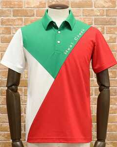 【定価2.5万円】ヒールクリーク Heal Creek ポロシャツ半袖 赤×緑