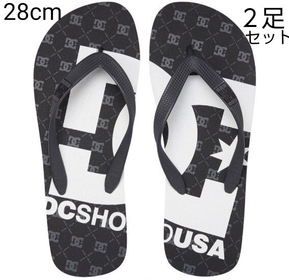 メンズ DCビーチサンダル28cm 黒 2足セット