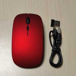 ◆光学式4ボタン充電式ワイヤレスマウス レッド
