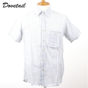 DOVETAIL ダブテイル/7285431/ガーゼストライプS/Sシャツ 半袖/Col. 001ブルー系/M size