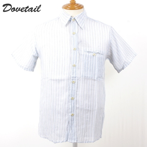 DOVETAIL ダブテイル/7285431/ガーゼストライプS/Sシャツ 半袖/Col. 002ブルー系/M size