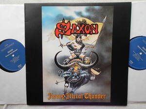 サクソン SAXON●2枚組LP●HEAVY METAL THUNDER●February 28 1984●ヘヴィメタル ハードロック●優良品！！