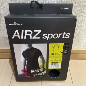  free shipping new goods unused BODYWILD AIRZ air zmok neck T-shirt M size black made in Japan men's 