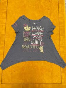*JUICY COUTURE Juicy Couture Kids short sleeves T-shirt US10/140. navy blue color girl *