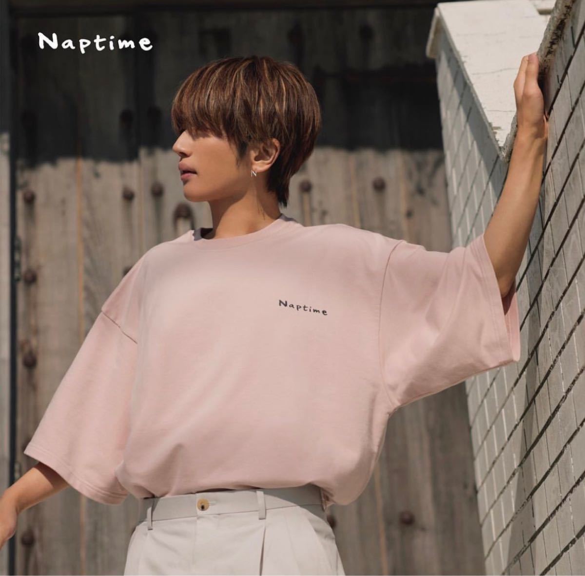 未使用タグ付き】naptime フォトプリント LONG T-SHIRTS BEIGE (S