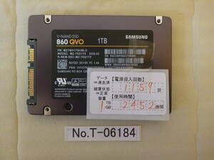 管理番号　T-06184 / 大容量SSD / SAMSUNG /2.5インチ / 1TB / データ消去済み / ゆうパケット発送 / ジャンク扱い
