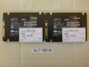 管理番号　T-06180 / SSD / SAMSUNG / 2.5インチ / 500GB / 2個セット / データ消去済み / ゆうパケット発送 / ジャンク扱い