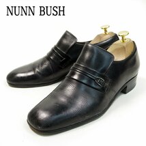 25.5cm相当　NUNN BUSH　ナンブッシュ　ストラップローファー　カナダ製　ブラック　革靴　レザーシューズ　ヴィンテージ　/U5852_画像1