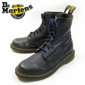 UK6　24.5cm相当　Dr.Martens　ドクターマーチン　8ホール　レザーシューズ　革靴　マーチン　ネイビー　ソフトレザー/U5861