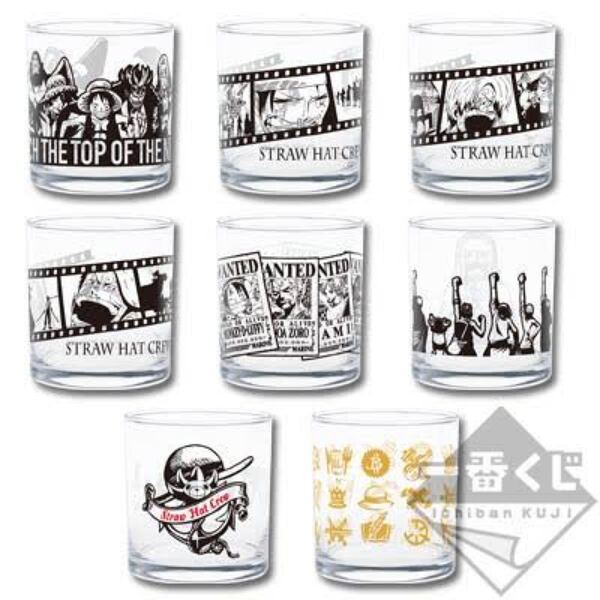 03 ワンピース ロックグラス 一番くじ H賞 3種セット 食器 ONEPIECE 麦わらの一味 ルフィ サンジ
