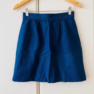 F5467cb A.P.C.(a-*pe-*se-) Denim miniskirt 34( S rank ) blue lady's trapezoid skirt clean . casual pretty 