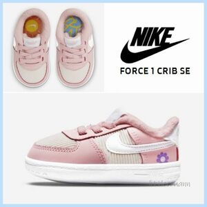 US 3c/9cm*NIKE baby shoes force 1k rib SE / pink gray zFORCE 1 CRIB SE (CB) DB4078-600 regular goods (1083)