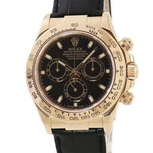 【3年保証】 ロレックス コスモグラフ デイトナ 116518 D番 K18YG無垢 黒 自動巻き メンズ 腕時計