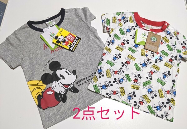 クーポン使用で200円引きです 新品！タグ付！ミッキー　Disney　Tシャツ　2点セット