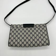 1円【極美品 最高級】 グッチ オールドグッチ GUCCI GG柄 ショルダーバッグ ネイビー レザー PVC ヴィンテージ 斜め掛け 鞄 カバン _画像2