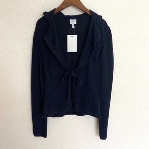 #anc Armani koretsio-niARMANICOLLEZIONI cardigan 40 navy blue Italy made lady's [717729]