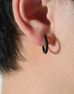 [ earrings ] men's one-side ear for hoop Piaa sling black simple lady's 