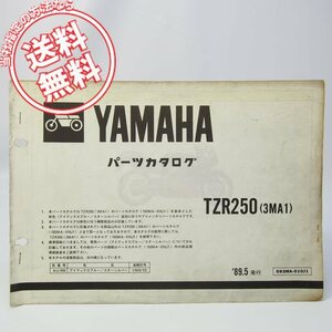 ネコポス送料無料/裏表紙欠損89年5発行TZR250/3MA1色AU/6Mブイマックスブルー/スターシルバー補足版パーツリスト