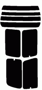 スーパーブラック　７％　極厚　2層構造フィルム　エルグランド　E50　カット済みカーフィルム　リヤーセット　